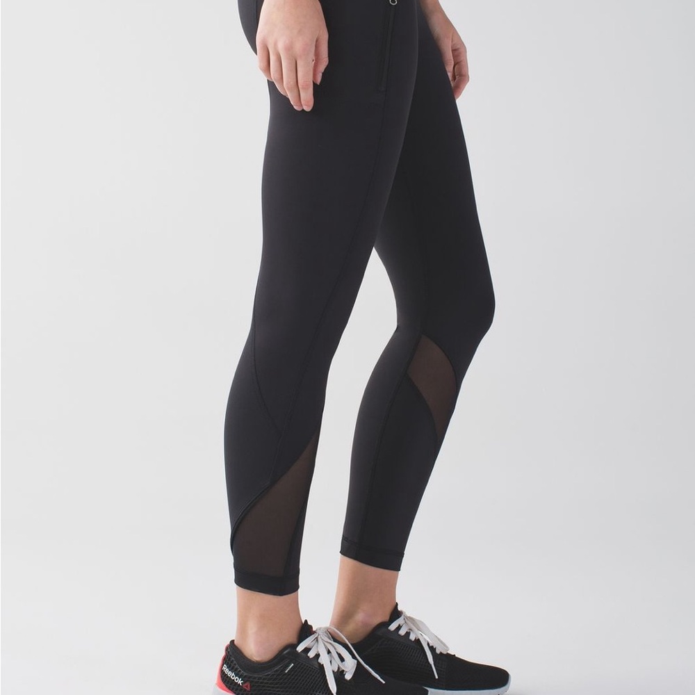 Black Mesh Panel Leggings